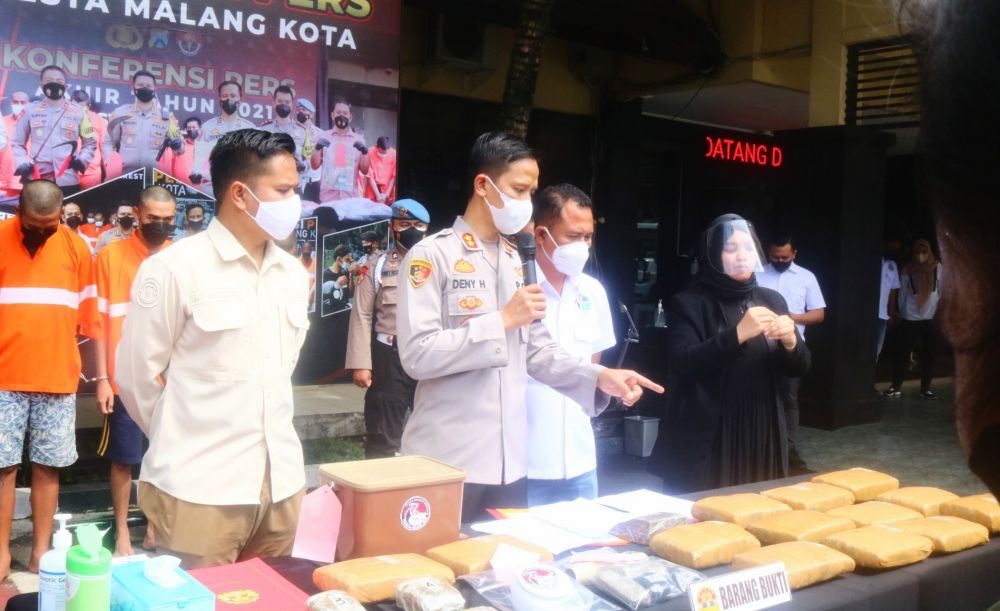 Polisi Gagalkan Peredaran 14,7 Kilogram Ganja di Kota Malang 