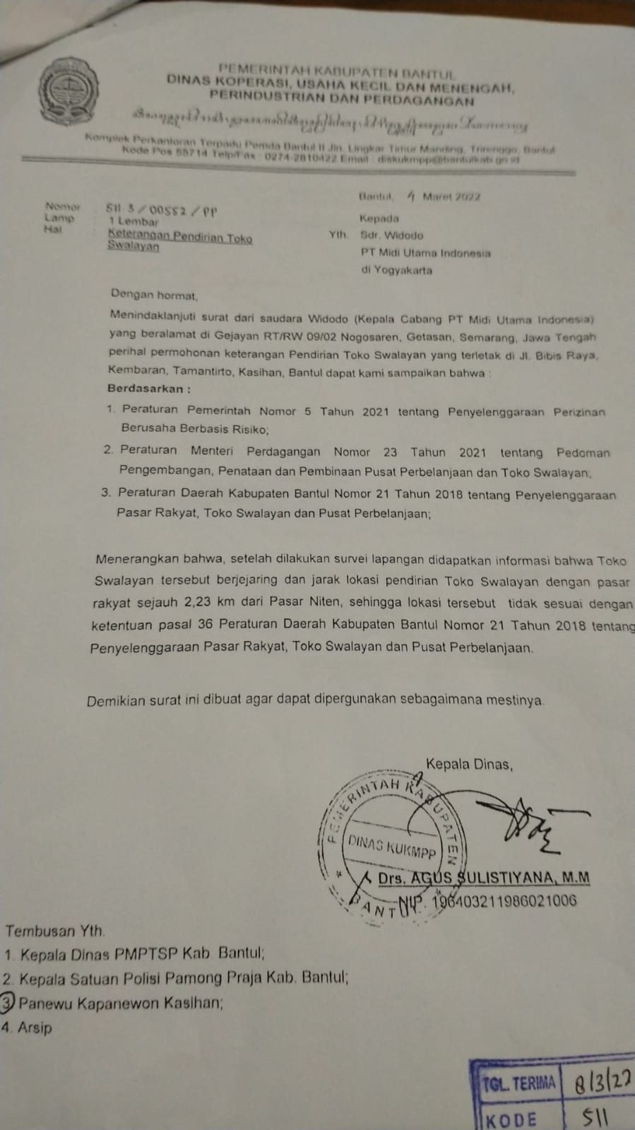 DPRD Pertanyakan Izin Pendirian Sejumlah Toko Berjejaring di Bantul