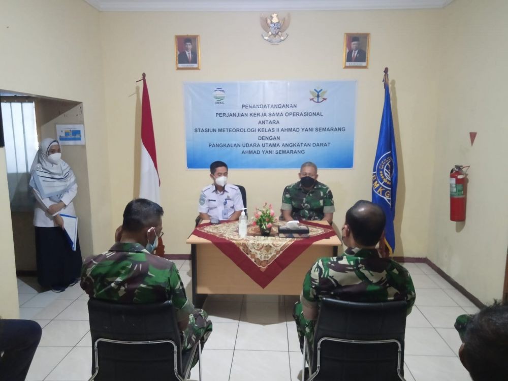Tingkatkan Keselamatan, Lanumad TNI AD dan BMKG Ahmad Yani Perkuat Kerjasama