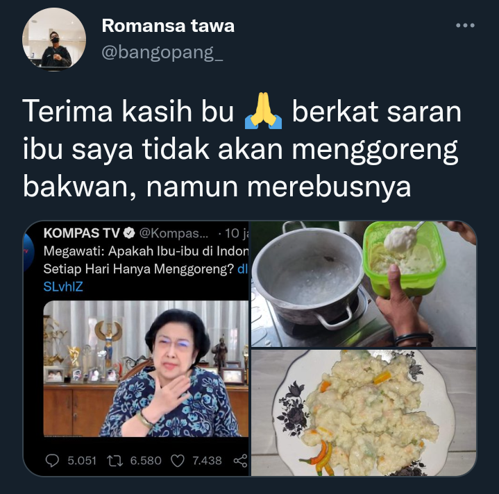 10 Jawaban Kocak Netizen ke Megawati Soal Ibu-Ibu Menggoreng