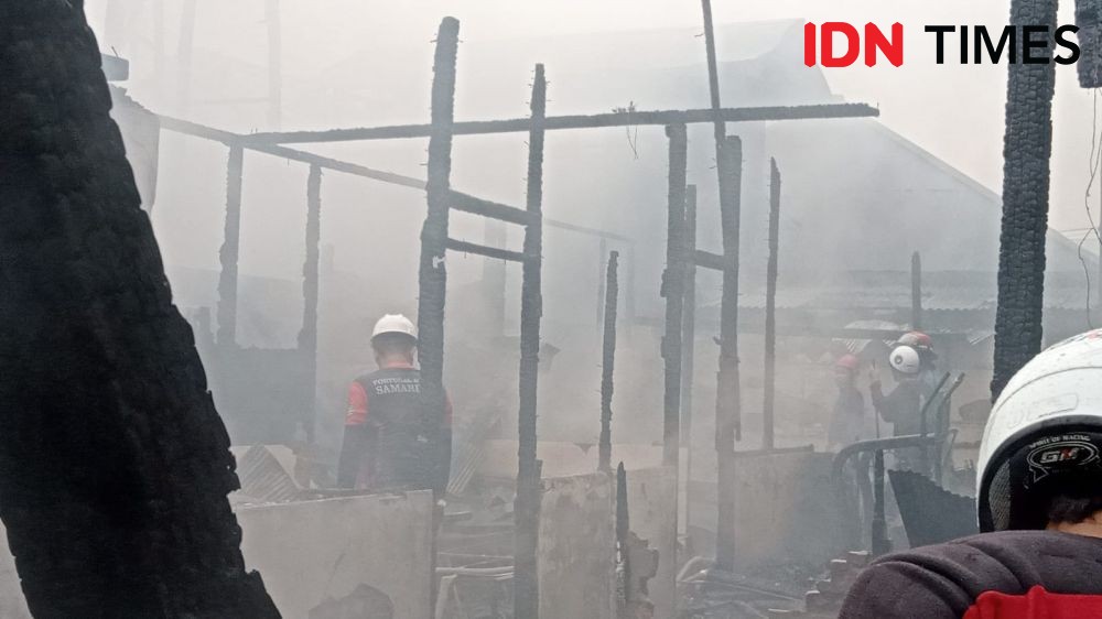 Kebakaran Gang Raudah Samarinda, Tiga Rumah Ludes Terbakar