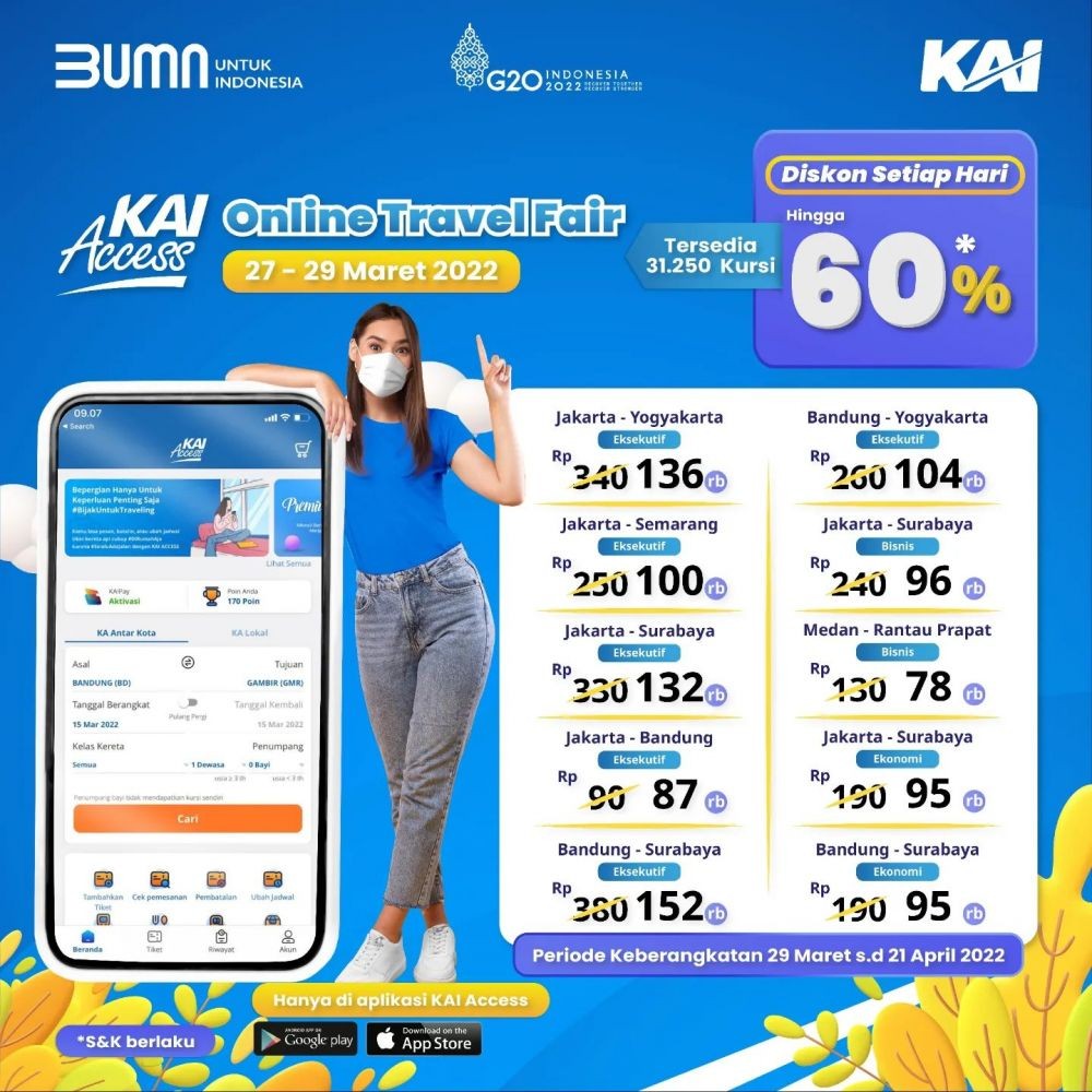 KAI Travel Fair 2022, Tiket Kereta Banting Harga hingga 60 Persen!