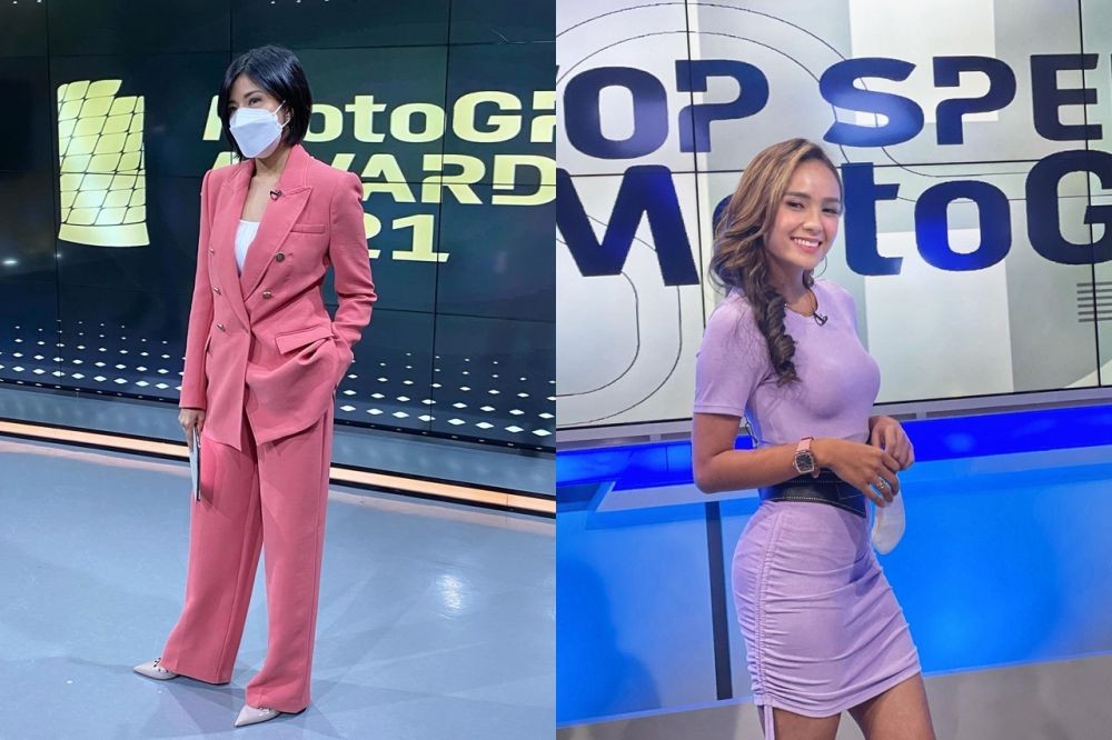 Adu Gaya Lucy Wiryono Vs Angie Ang Duo Host MotoGP Modis