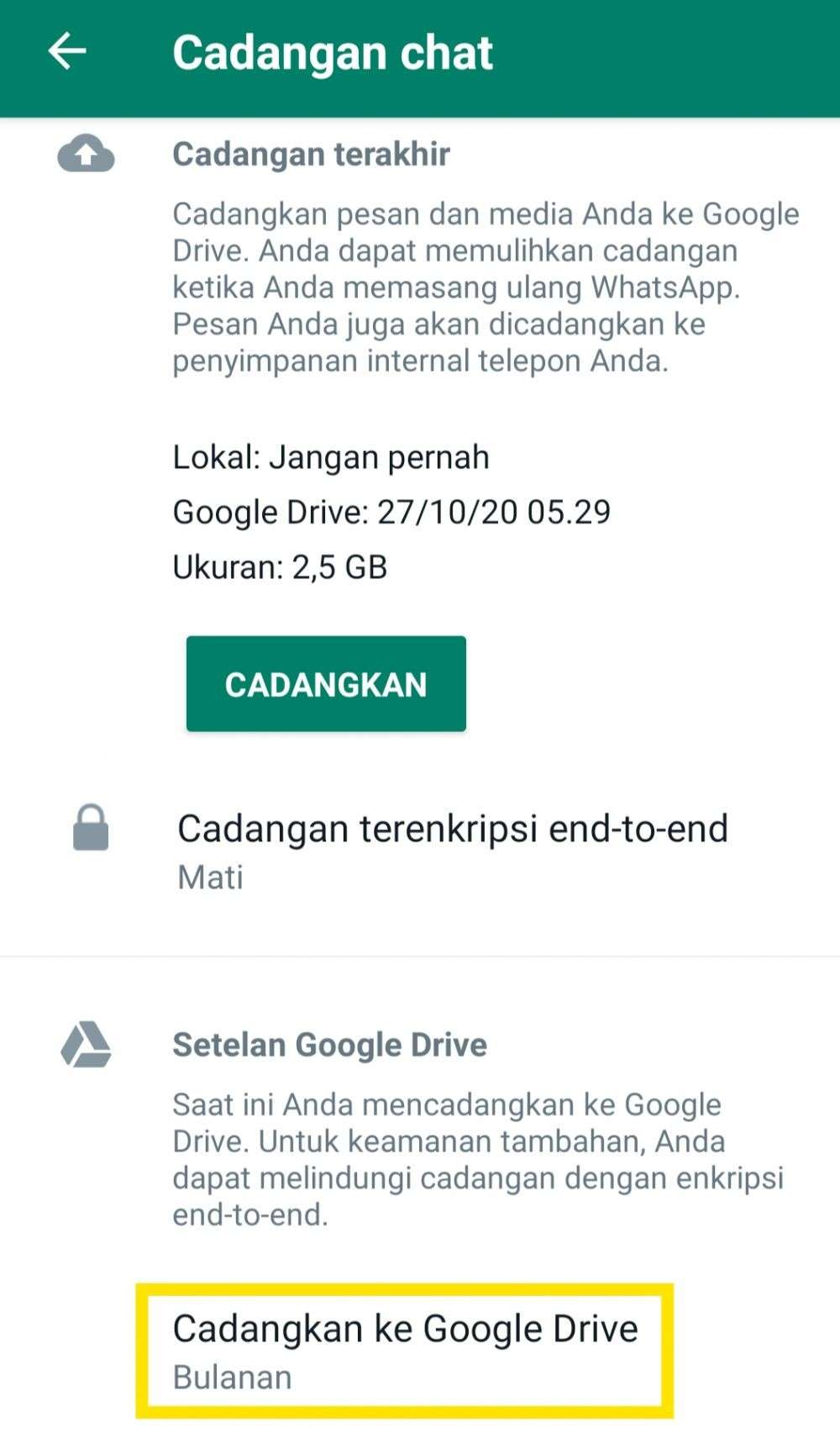 Cara Menghentikan Backup Otomatis Di WhatsApp