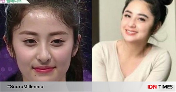 10 Potret Dewi Perssik Dibilang Mirip Huh Yunjin Le Sserafim