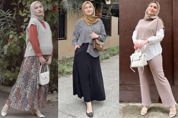 9 OOTD Kemeja-Hijab ala Dwi Handayani, Sontekan Gaya Semiformal Kece
