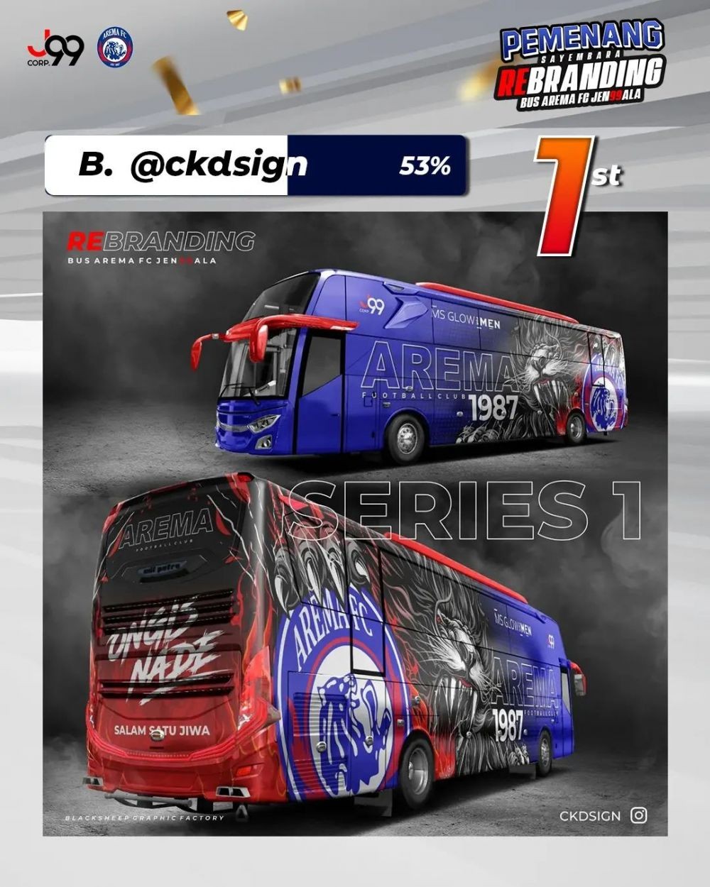 Arema FC Sayembara Desain Bus, Pemenang Bawa Pulang Rp25 Juta