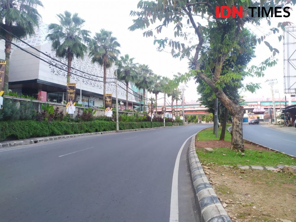 8 Potret Jalan Bandar Lampung Sepi Kendaraan, Hari Pertama Lebaran