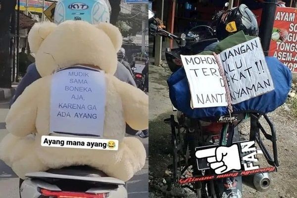 10 Tulisan Kocak yang Dibawa Pemotor Mudik, Sukses Bikin Ngakak