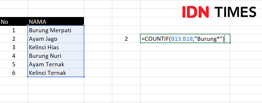 Rumus Count If Untuk Menghitung Kriteria Tertentu