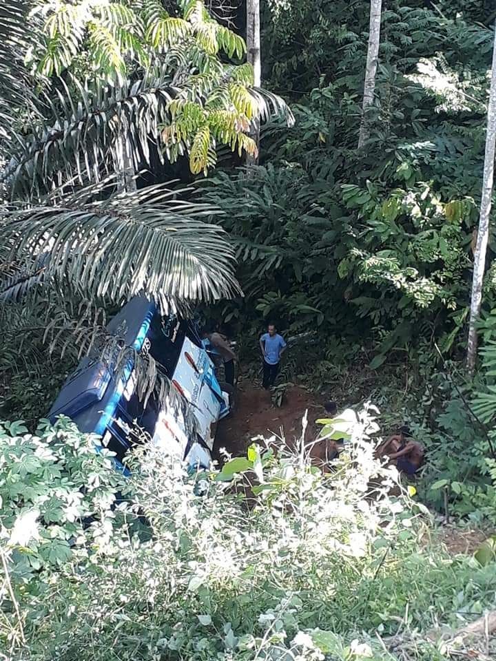 Bus Masuk Jurang di Pesibar, Satu Penumpang Meninggal, Puluhan Luka 