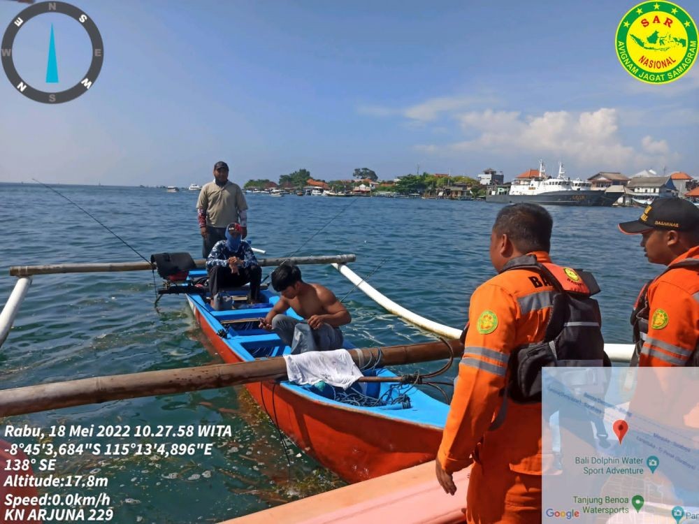Pemancing Hilang di Jalur Pelayaran Pelabuhan Benoa Bali