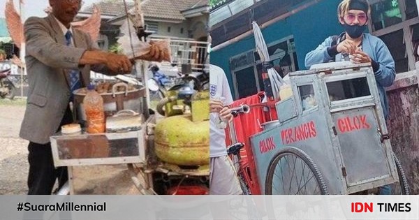 10 Potret Lucu Outfit Pedagang Kaki Lima Kelewat Modis