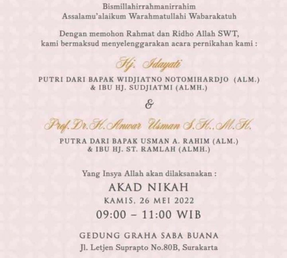 Canggih! Tamu Undangan Pernikahan Idayati-Anwar Usman Dapat Barcode