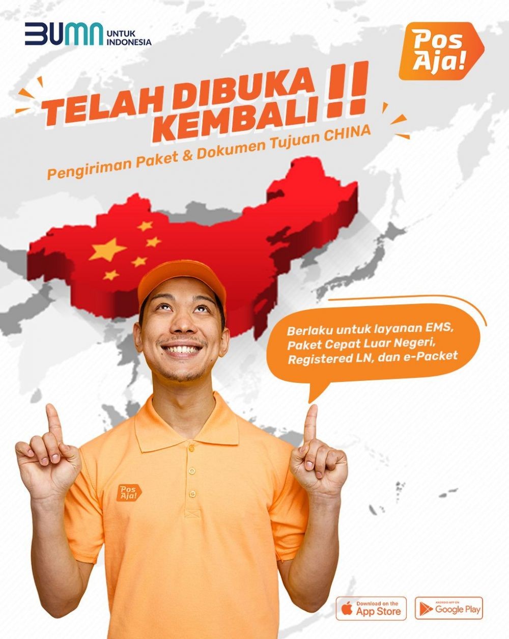 Pos Indonesia-Cina Post Buka Layanan Kiriman ke Seluruh Daratan Cina 