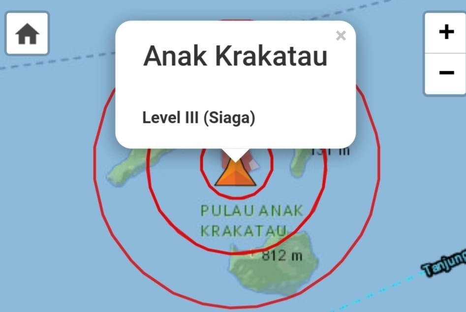 Gunung Anak Krakatau Erupsi Lagi, Semburan Abu Vulkanik 500 Meter!
