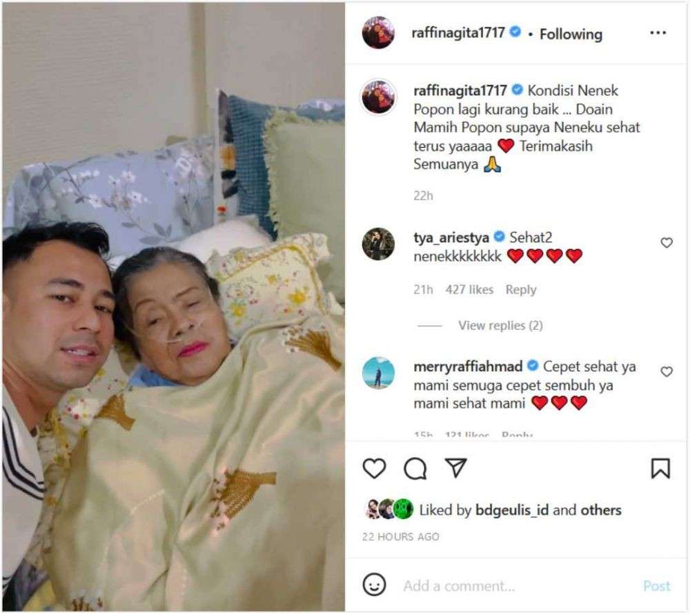 9 Potret Kedekatan Raffi Ahmad Dan Neneknya Yang Lagi Sakit