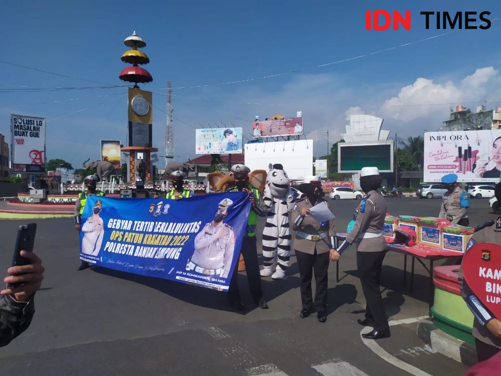 Satlantas Polresta Bandar Lampung Imbau Pemotor Tak Pakai Sandal Jepit