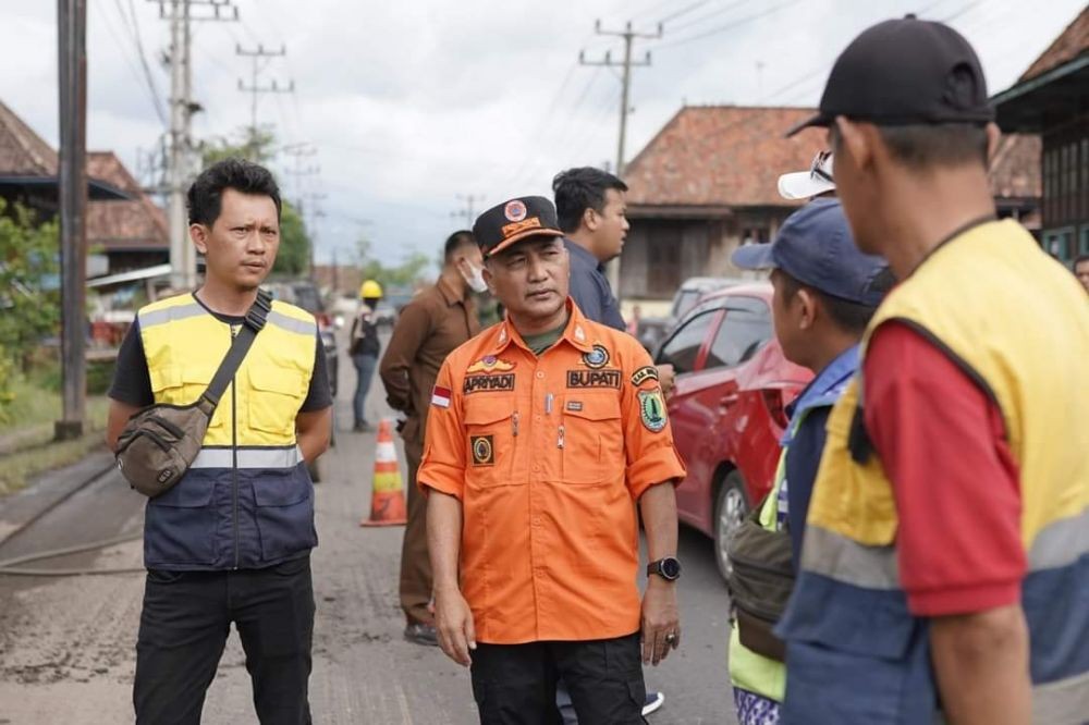 Pj Bupati Muba Temui Kontraktor dan Ngamuk Soal Perbaikan Jalinteng