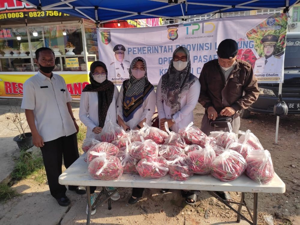 900 Kg Cabai Siap Dijual Murah di 3 Titik Operasi Pasar Bandar Lampung