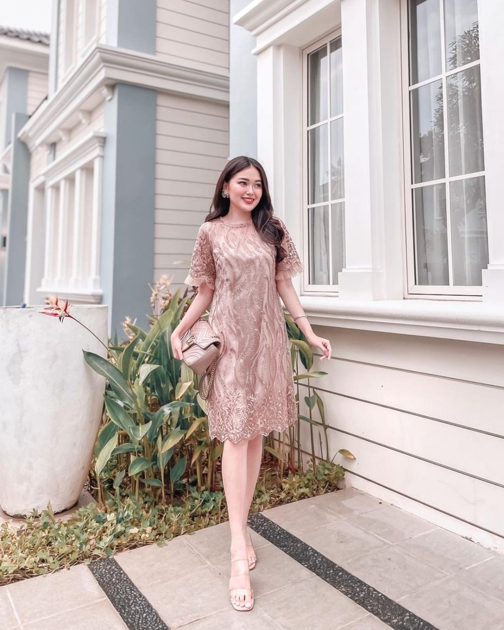 Dress Dan Ootd Couple Kondangan Warna Cokelat Glamor