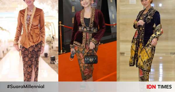 9 Inspirasi Kebaya Beludru Beragam Warna, Jadi Lebih Modern!