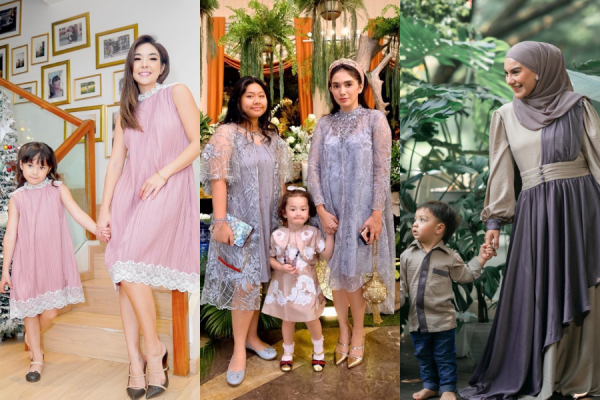 11 Ide Gaya Kondangan Ibu dan Anak Bergaya Semiformal, Kompak Banget!