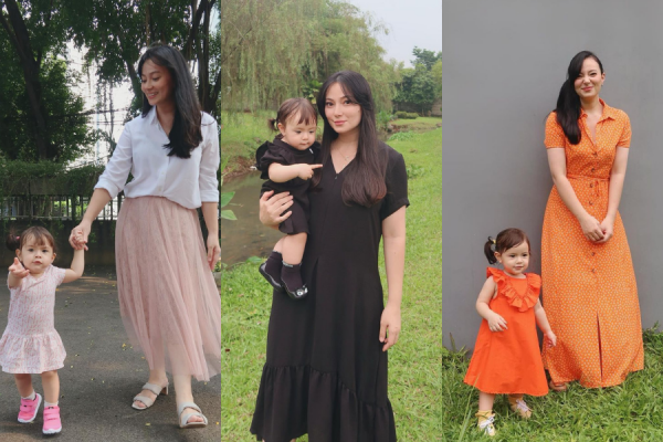 11 Ide Gaya Kondangan Ibu dan Anak ala Asmirandah, Beragam Dress Modis