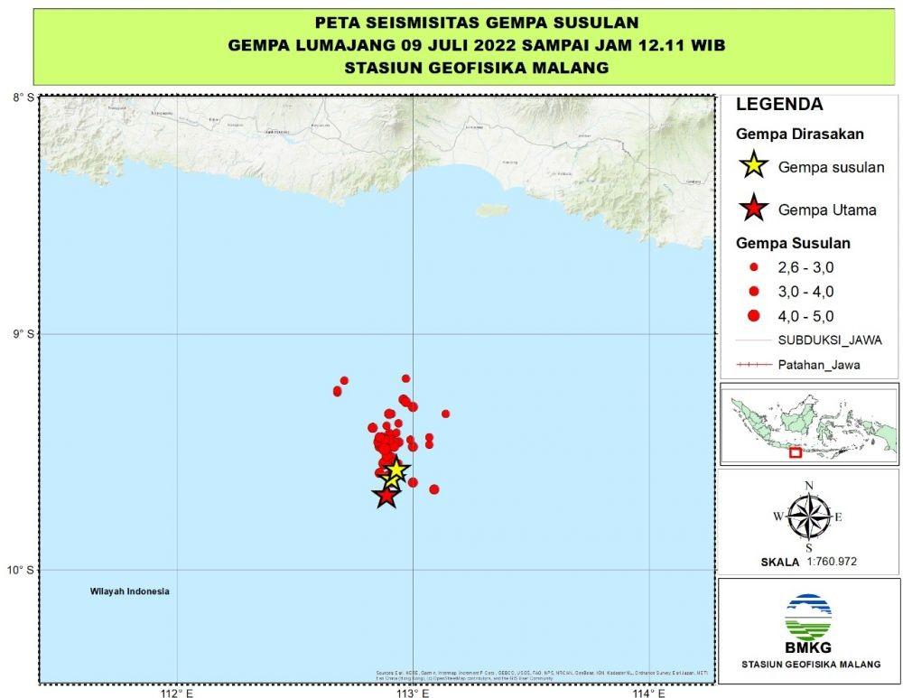 Usai Gempa M 5,2, Lumajang Digunjang 49 Kali Gempa Susulan