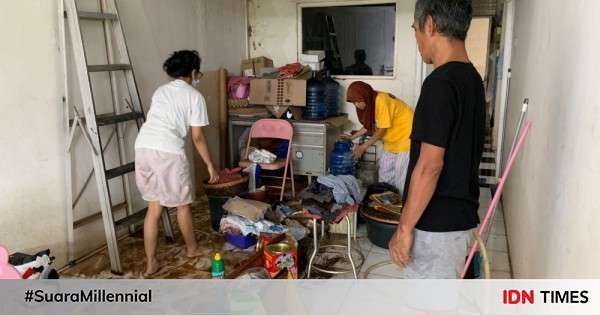 Banjir Surut, BPBD Kota Tangerang Lakukan Operasi Kebersihan