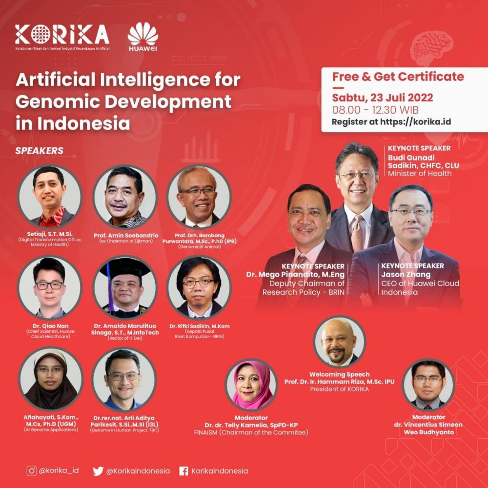 KORIKA Gelar Webinar AI Bidang Kesehatan Pengembangan Genomic di RI