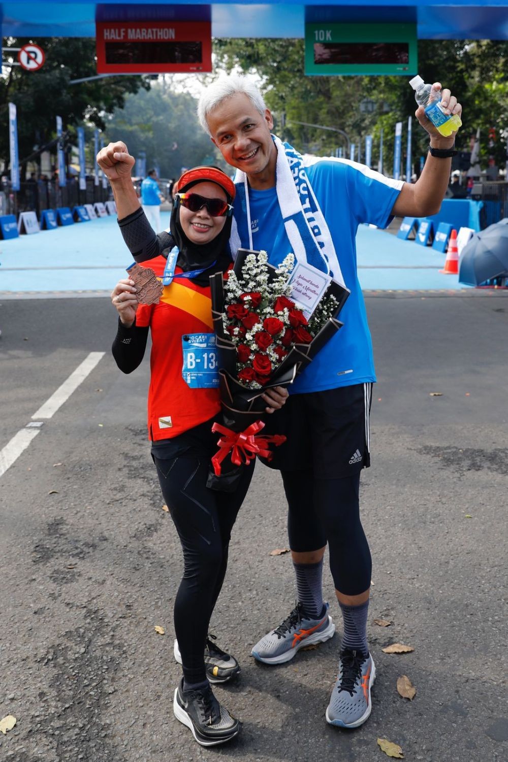 Momen Istri Ganjar Pranowo Ikut Full Marathon 42K di Pocari Sweat Run