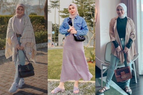 10 Ide Padu Padan Hijab dengan Outer ala Kesha Ratuliu, Manis Banget