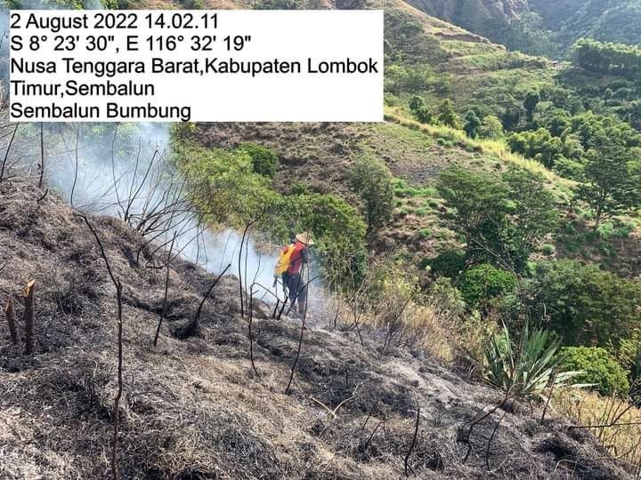 10,34 Hektare Kawasan Taman Nasional Gunung Rinjani Terbakar