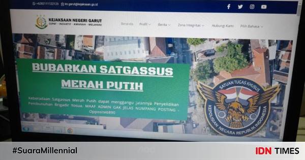 Website Kejari Garut Diretas, Satgasus Merah Putih Dibubarka