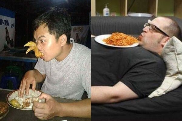 10 Potret Nyeleneh Bapak-bapak Lagi Makan, Bikin Ngakak Pol-polan