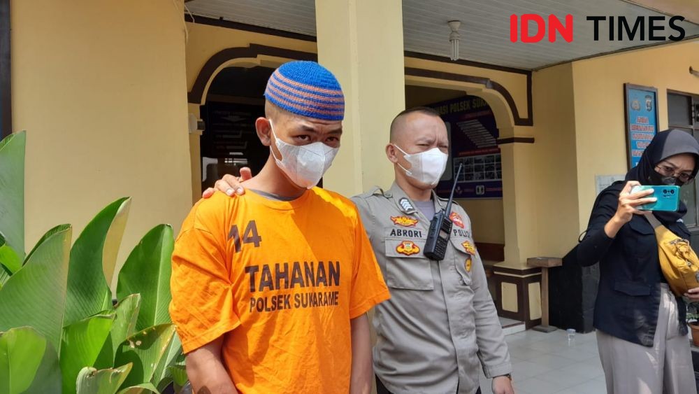 Tertunduk Lesu, Pencuri Motor Jamaah Masjid Bandar Lampung Tertangkap