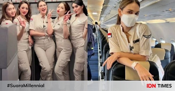 10 Potret Luna Maya Jadi Pramugari Super Air Jet