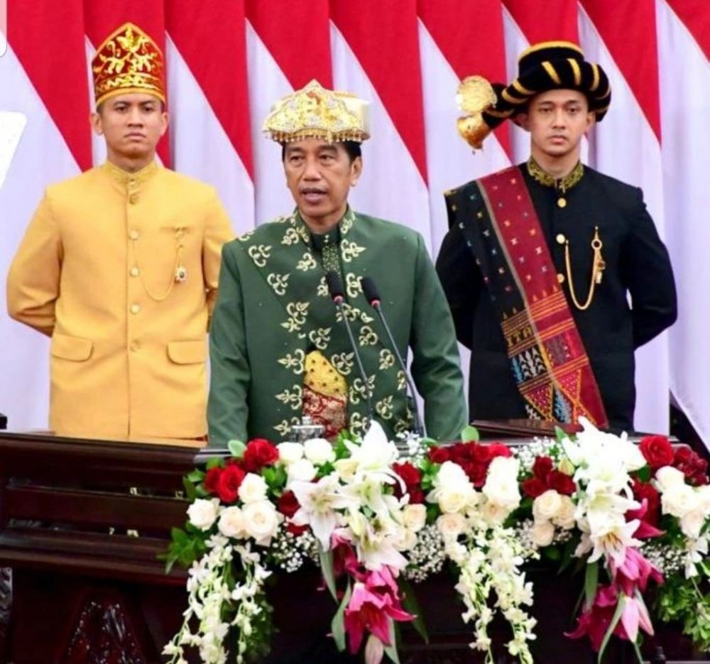 Presiden Joko "Jokowi" Widodo ketika menghadiri sidang tahunan MP...