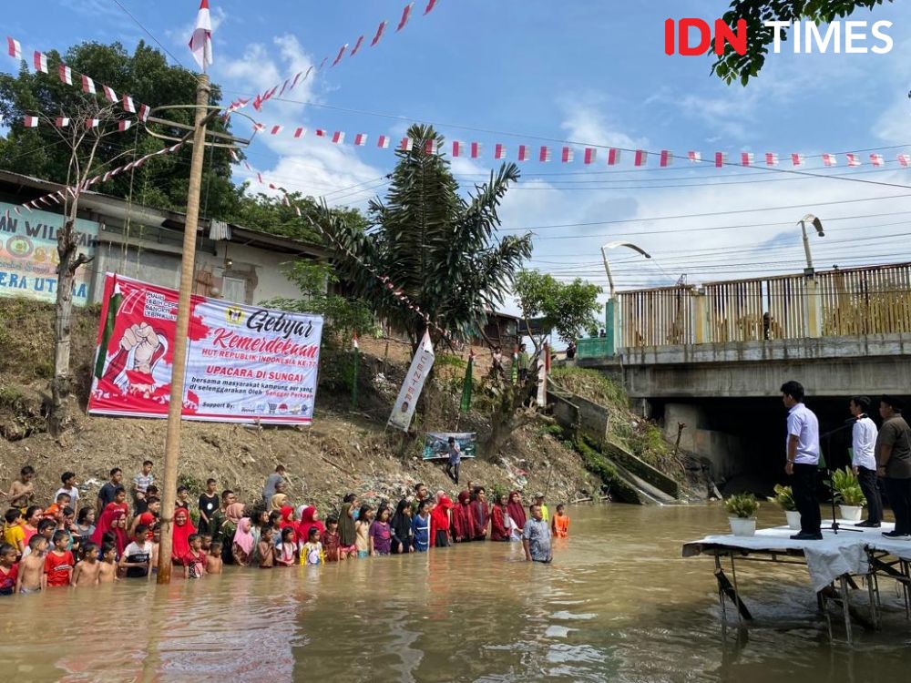 Upacara di Air, Warga Aur Minta Pemerintah Peduli Sungai Deli