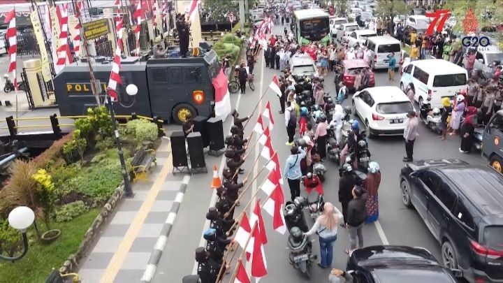 Detik-Detik Proklamasi Berjalan Khidmat di Mapolresta Banjarmasin