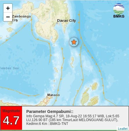 Gempa M 5,7 di Sulawesi Utara, BMKG: Belum Ada Laporan Kerusakan