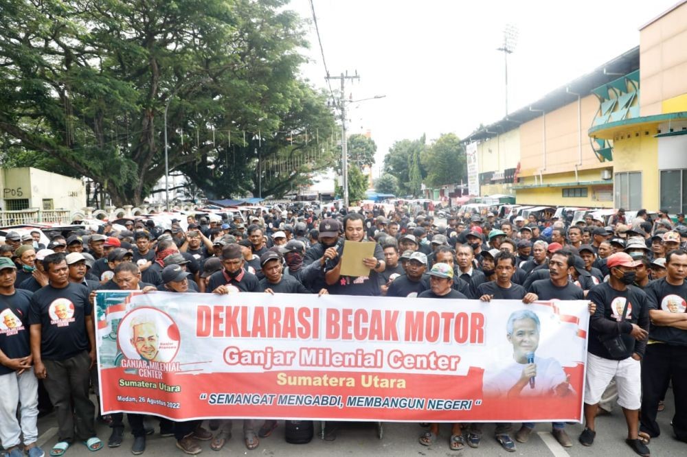 Relawan Millennial Dan Abang Becak Motor Gaungkan Ganjar