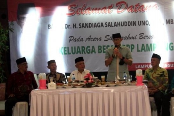 DPW PPP Lampung Dukung Sandiaga Uno Maju Bursa Pilpres 2024