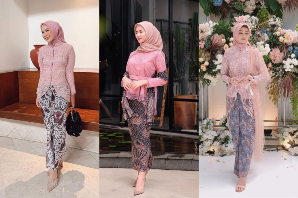 9 Inspirasi Kebaya Brokat Pink Flawless Dengan Beragam Mode