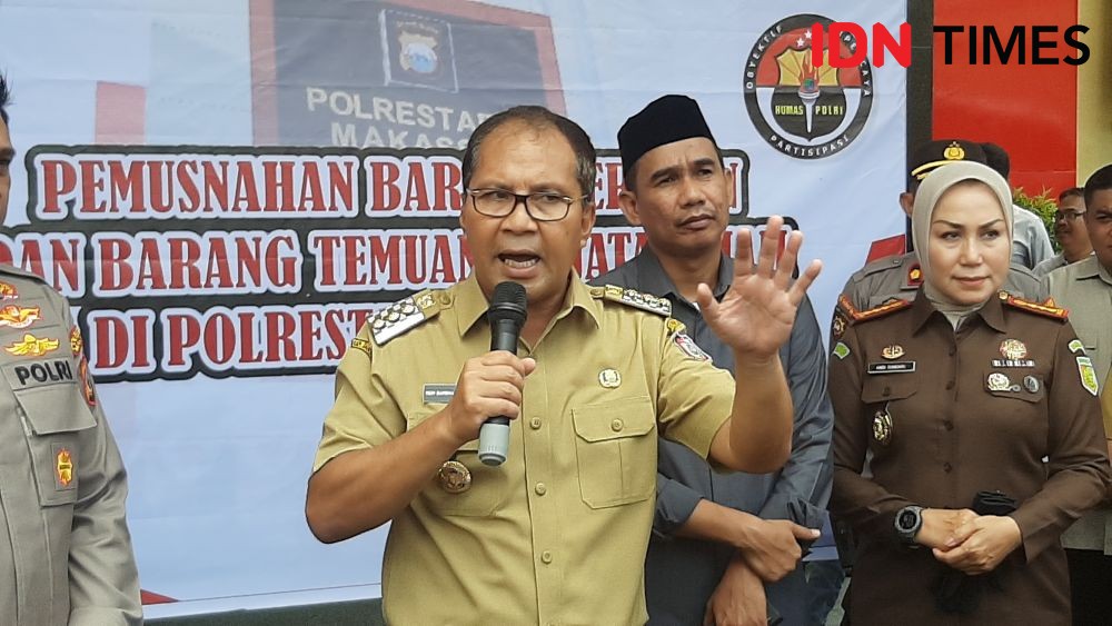 Polrestabes Makassar Musnahkan Ratusan Senjata Tajam Dikumpulkan Ormas