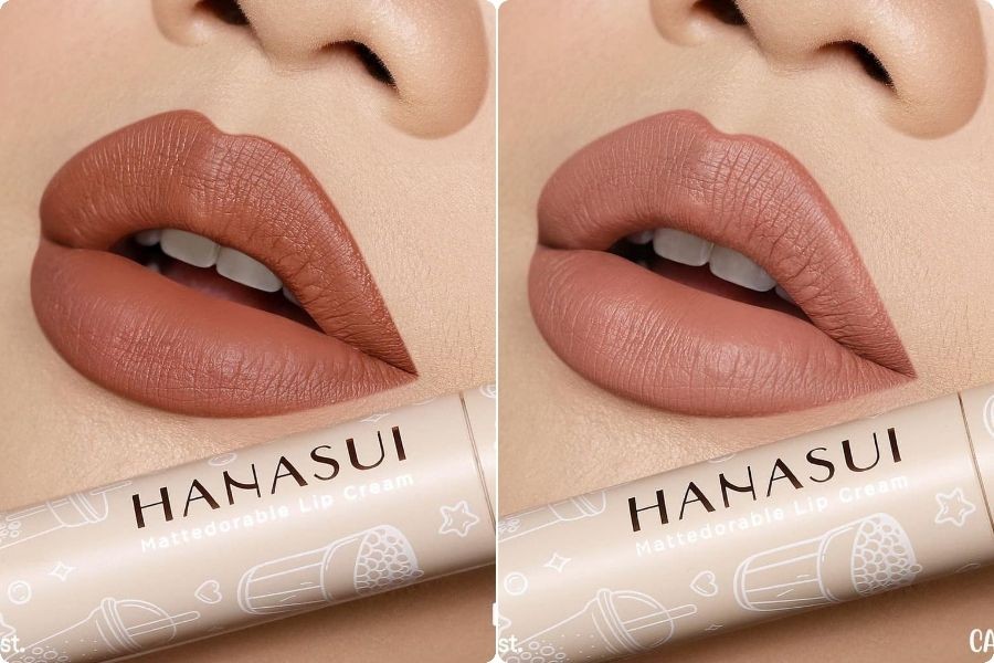 Hanasui Mattedorable Lip Cream Boba Edition- 02Brown Sugar, 03 Salted Caramel