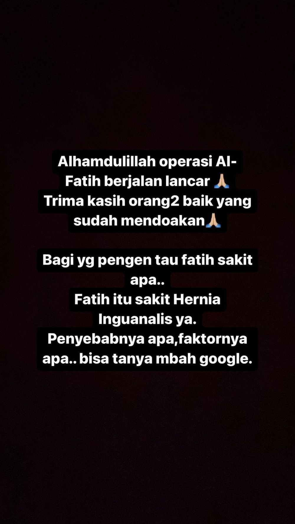 Baby Leslar dirawat di rumah sakit (instagram.com/rizkybillar)