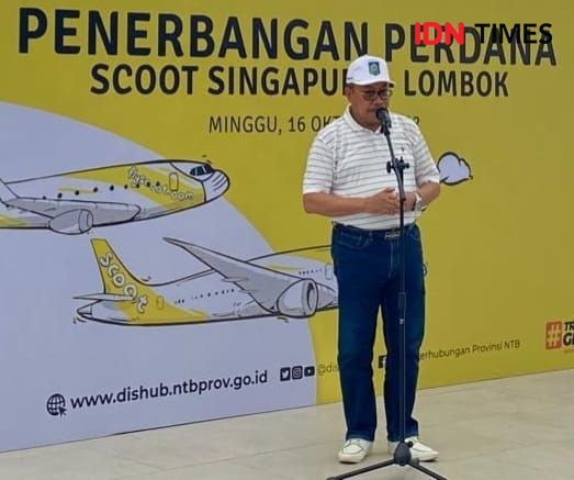 Terbang Perdana ke Lombok, Scoot Angkut 90 Persen Wisman