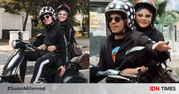 10 Momen Atta Halilintar Dan Aurel Naik Vespa, Romantis!